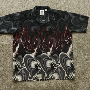vintage Ocean Current Shirt Mens M punk rock‎ skater y2k Flames grunge 90s